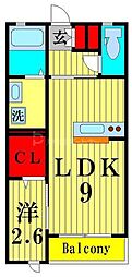 オトア2 1LDKの間取図画像