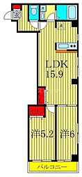 LCヒルズ 2LDKの間取図画像