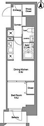 クラリティア綾瀬 1DKの間取図画像