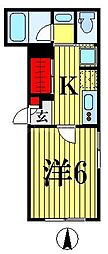 Sunnyside南千住駅前 1Kの間取図画像