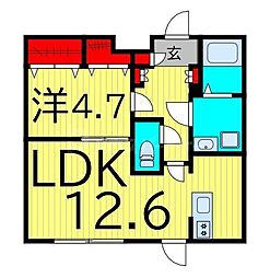 Lotso亀有 1LDKの間取図画像