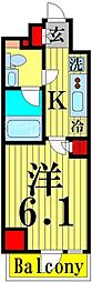 ジェノヴィア綾瀬スカイガーデン 1Kの間取図画像