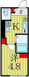 Cocoon北綾瀬 1Kの間取図画像
