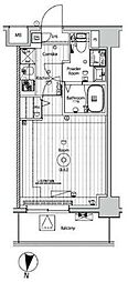 メイクスアート五反野 1Kの間取図画像