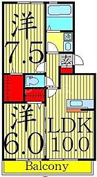 ヴェルドミール2 2LDKの間取図画像
