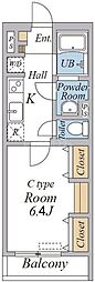リブリ・南花畑 1Kの間取図画像