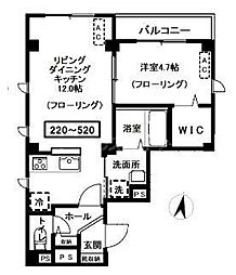 (仮称)グレイスガーデン北千住 1LDKの間取図画像