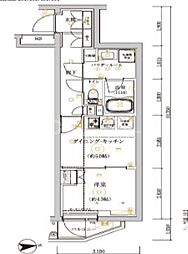REGOLITH KITAAYASE annex 1DKの間取図画像