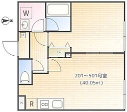 HWHILLS.綾瀬 1LDKの間取図画像