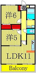 ルネシェスタ 2LDKの間取図画像