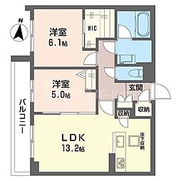 ラ ダフネ 2LDKの間取図画像