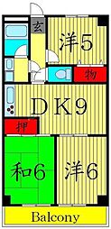 J.T.A綾瀬 3DKの間取図画像