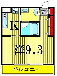 ノワールブラン 1Kの間取図画像