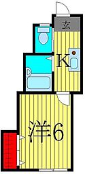 Glanz五反野 1Kの間取図画像