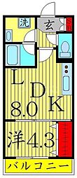 NEOグレイス綾瀬 1LDKの間取図画像