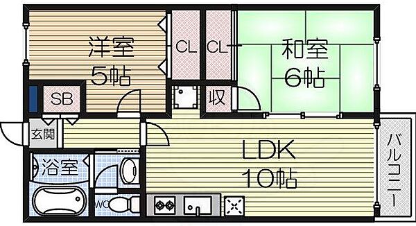 ハイツコスモ 101｜大阪府堺市西区鳳南町５丁(賃貸アパート2LDK・1階・49.60㎡)の写真 その2