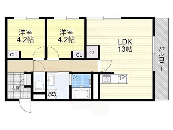 大阪府高石市千代田２丁目(賃貸アパート2LDK・3階・57.00㎡)の写真 その2