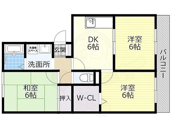 大阪府泉大津市虫取町２丁目(賃貸アパート3DK・2階・56.00㎡)の写真 その2