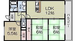 エンデバー高石 3LDKの間取図画像