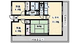 ラ・シーム・フルール石津 2SDKの間取図画像