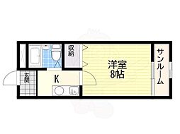 シティハイツ鳳西町 1Kの間取図画像