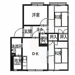 パロアルト2 3DKの間取図画像