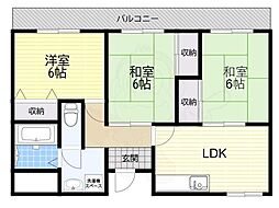 サントピア綾園 2LDKの間取図画像
