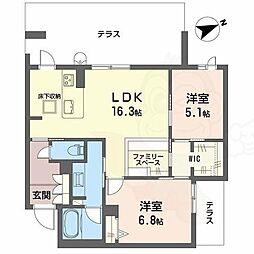 堺市西区浜寺元町3丁マンション 2LDKの間取図画像