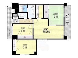 ライオンズマンション浜寺石津 3LDKの間取図画像