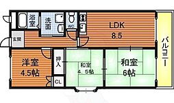 メゾンボヌール 3LDKの間取図画像
