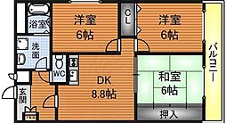 シャルマン上1番館 3DKの間取図画像