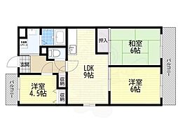 アネックス津久野 3LDKの間取図画像