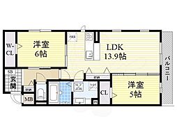 ラプロスペリータ 2LDKの間取図画像