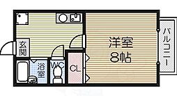 フレンテ鳳 1Kの間取図画像