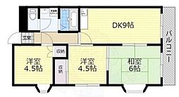 デルフィ鳳 3DKの間取図画像