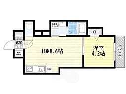 アトムハウス2号館 1LDKの間取図画像