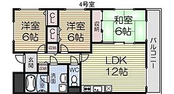 アベニール羽衣 3LDKの間取図画像