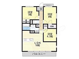 堺市西区鳳東町3丁マンション 3LDKの間取図画像