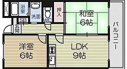 高師浜シーサイドマンション2 2LDKの間取図画像