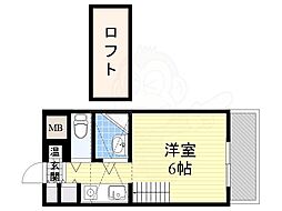 Collection諏訪ノ森 ワンルームの間取図画像