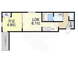 フジパレス高石3番館 1LDKの間取図画像