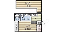 キューブハイツ2 ワンルームの間取図画像