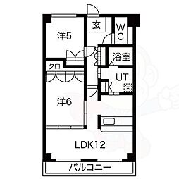 サザンコート石津 2LDKの間取図画像
