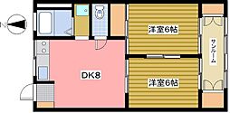 旭ビル 2DKの間取図画像