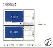 区画図、カースペース２台可能