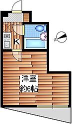 プレステージ三鷹 1Kの間取図画像