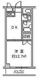 グランデ国立 1DKの間取図画像