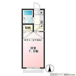 御殿坂コーポ 1Kの間取図画像