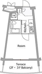 ライオンズテラス武蔵小金井 1Kの間取図画像