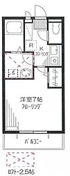 サンパークフジ 1Kの間取図画像